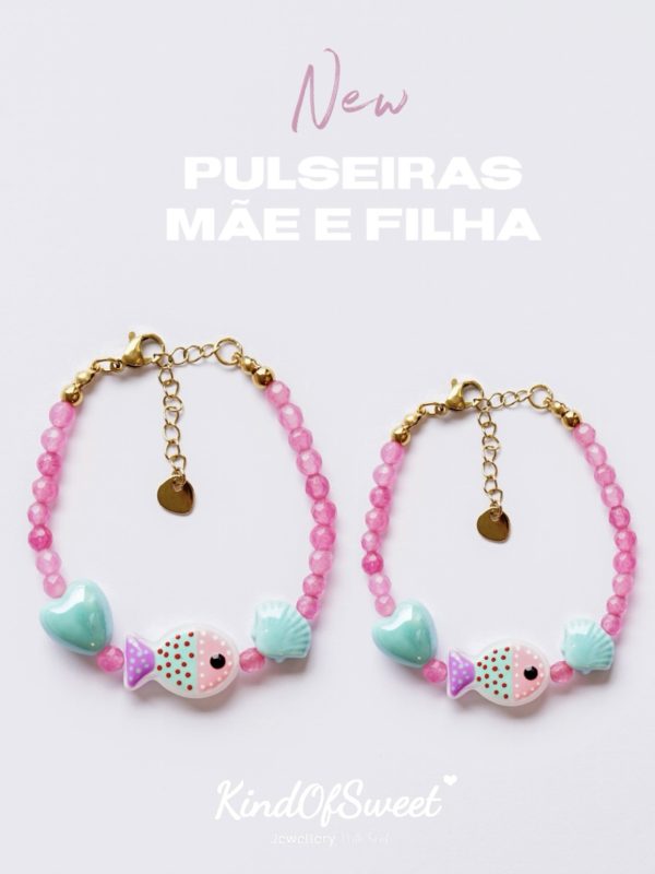 Mãe e filha Pulseiras peixinho magico